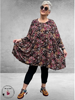 AKH Big Shirt Sienna Zwart/Paars/Geel